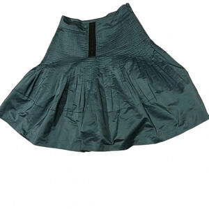 Reiss  teal high waisted pleated corset detail circle skirt Sz 2